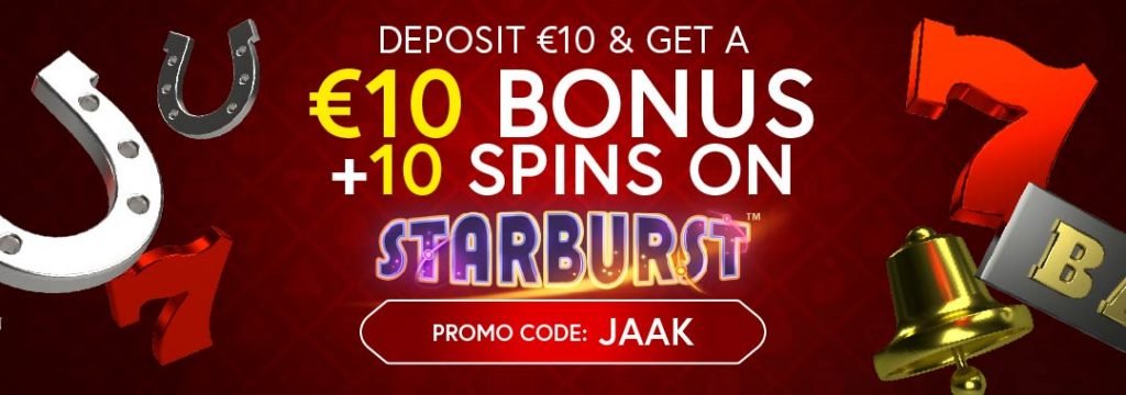 JaakCasino - 10€ Bonus + 10 free spins on Starburst
