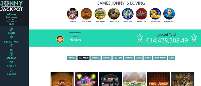 Jonny Jackpot - 100% up to 1.000 € + 100 free spins