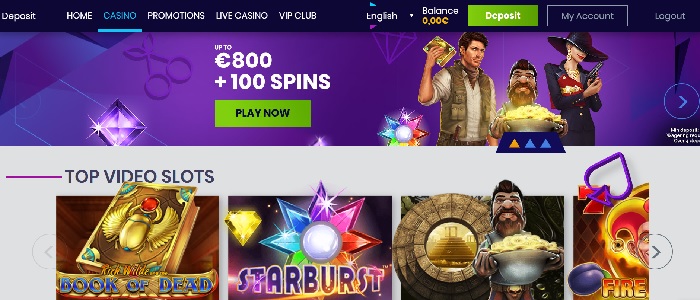 Casiplay Casino - 100 free spins and €800 bonus